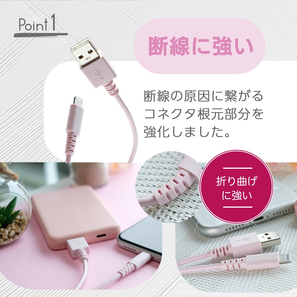 ���餫�������˶��� �Ѷ���1.5���� USB Type-A to Lightning�����֥� 1.2m (OWL-CBKLTSR2R12)