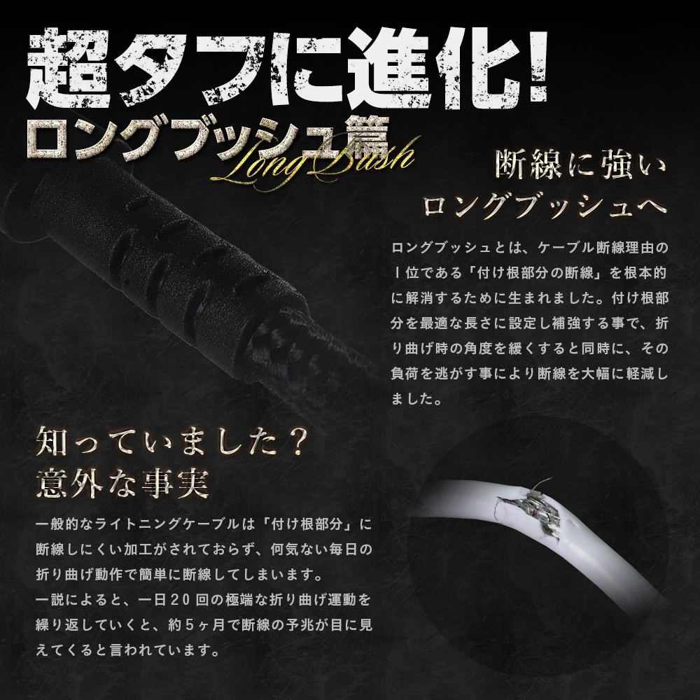 �ڥ����ȥ�åȡ۵�®�����б� Ķ���� ���ȥ��� �����֥� Lightning �饤�ȥ˥� �����֥� ���η�AC���Ŵ� 2m 200cm �֥�å� �ۥ磻�� ��åɡ�OWL-ACJKLT20��