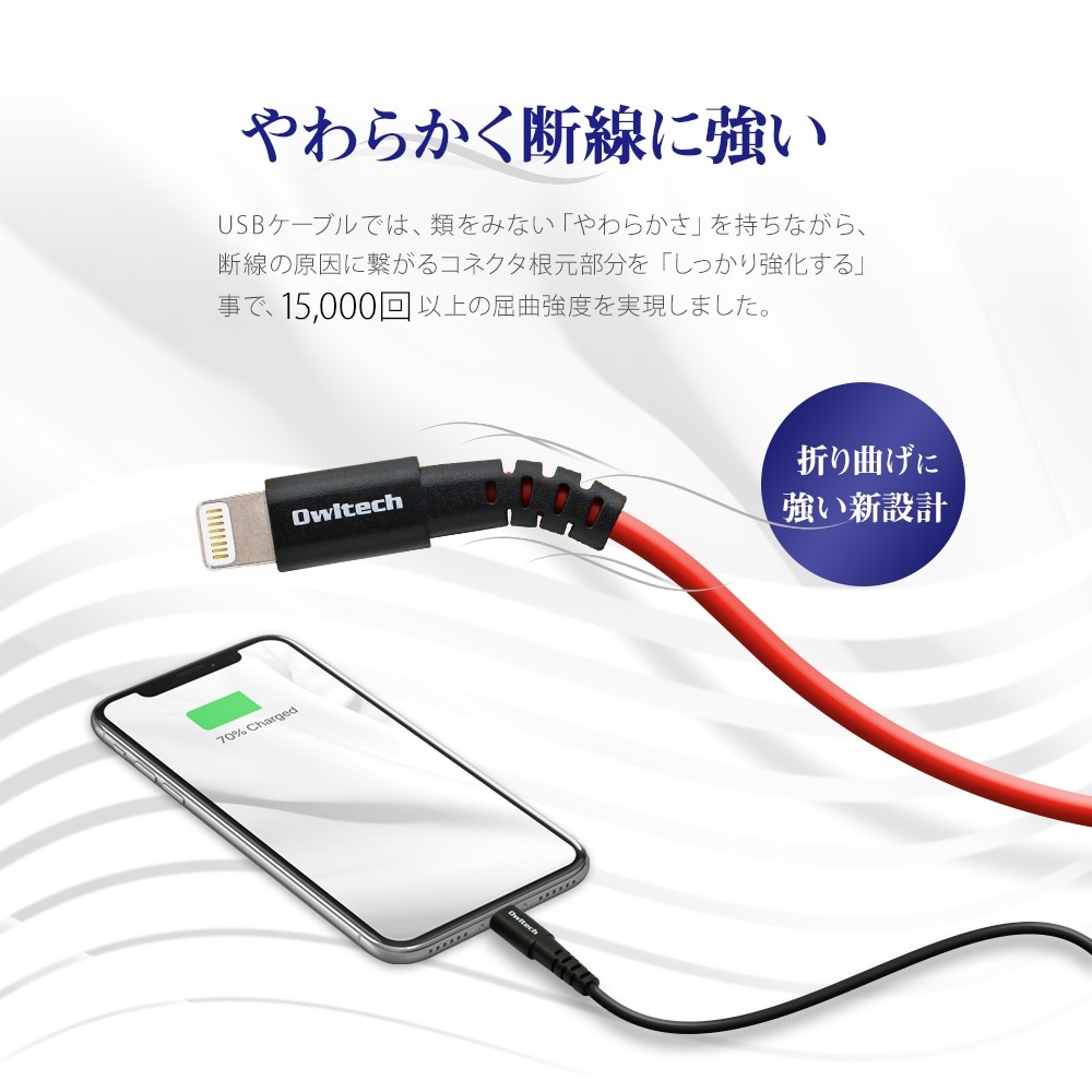 �ڥ����ȥ�åȡ�Lightning���� / �ǡ����̿������֥� 50cm 0.5m ���餫�������˶���(OWL-CBKLTSR5)