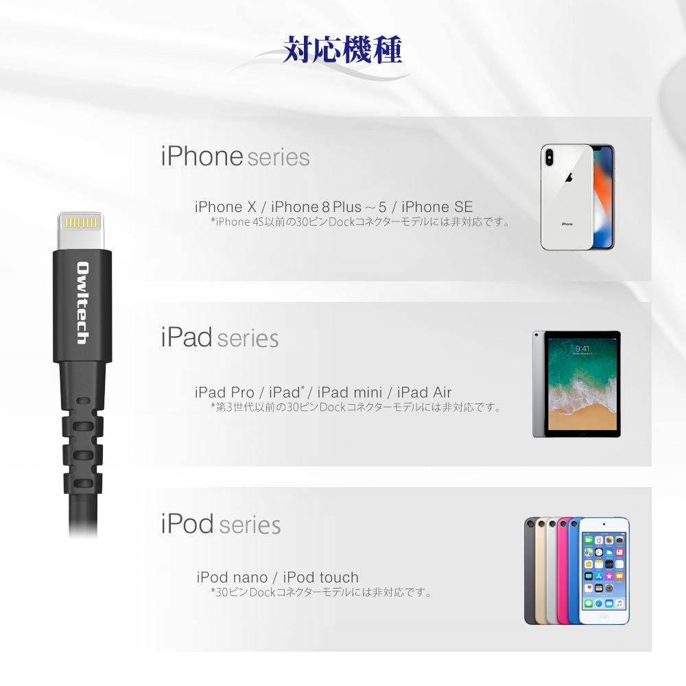 �ڥ����ȥ�åȡ�Lightning���� / �ǡ����̿������֥� 50cm 0.5m ���餫�������˶���(OWL-CBKLTSR5)