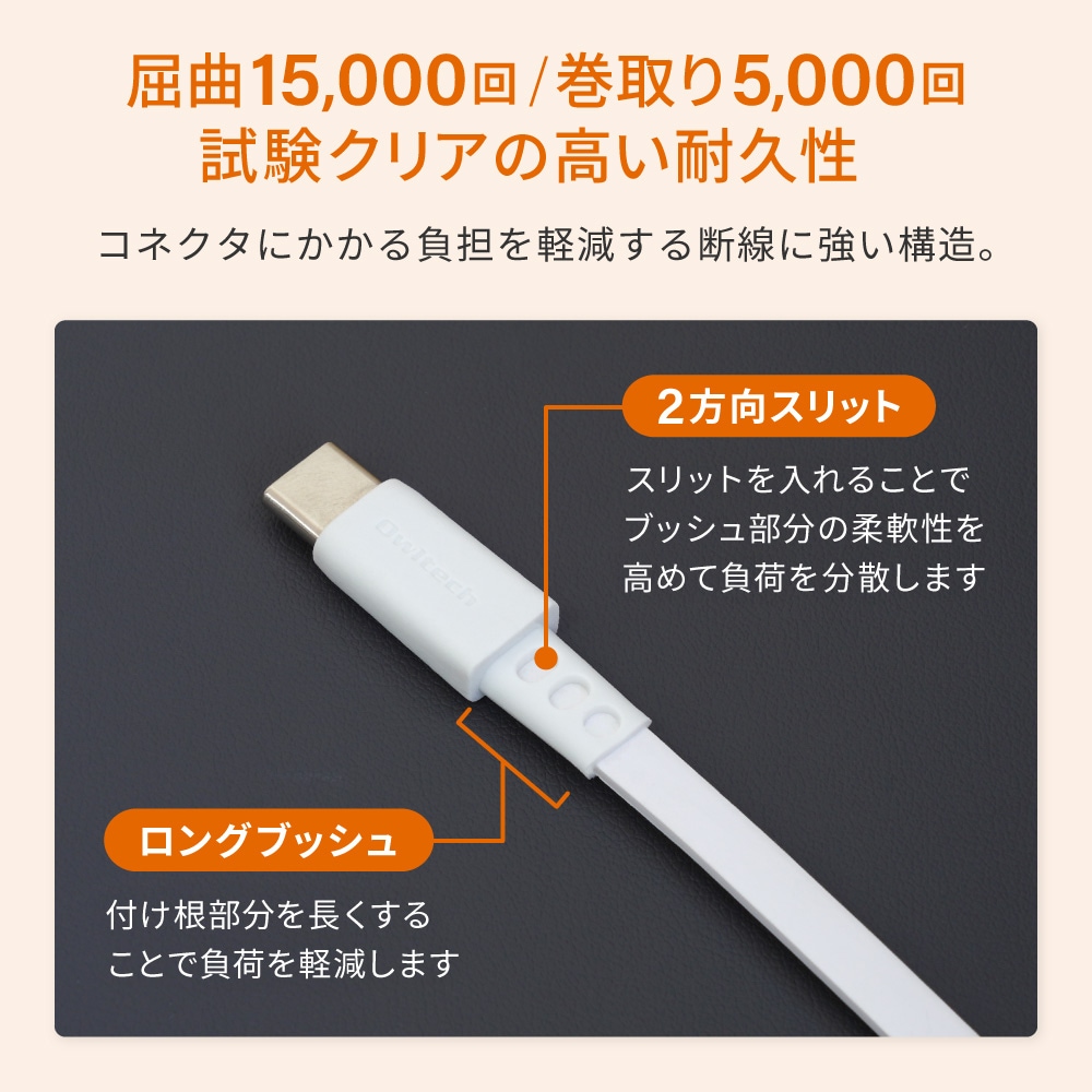 ��������դ� �Ұ�������꼰 katamaki PD60W���š��ǡ����̿��б� ���٥��󥵡���� Type-C to Type-C�����֥� 1.2m OWL-CBKRDCC12-WH