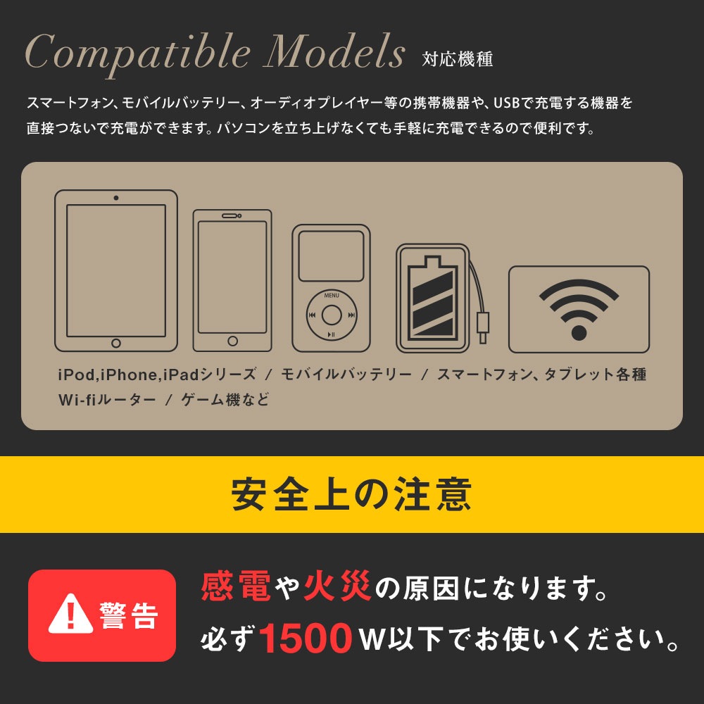 OAタップ スマートIC搭載 急速充電2.4A出力対応 USBポート付き 2m(OWL-OTA2U2S20)【まとめ買い対象】