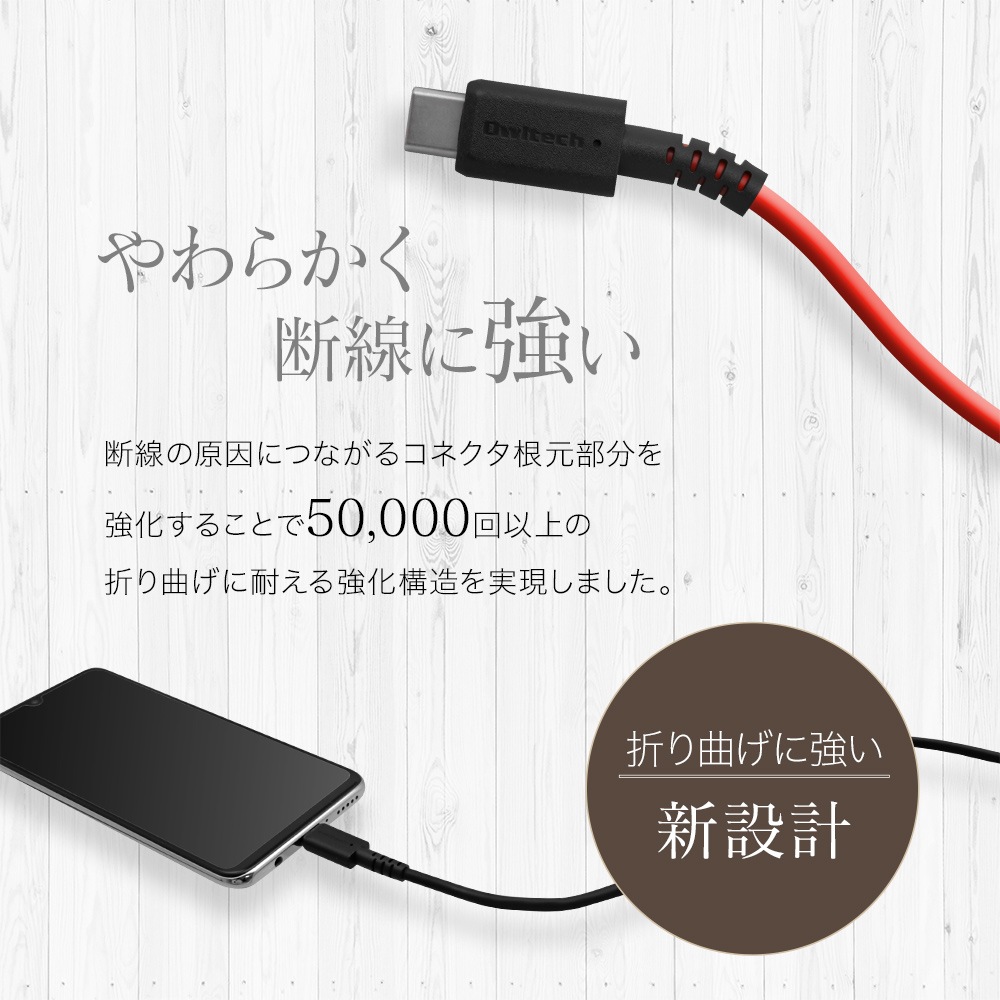 ���餫���������˶��� USB Type-C to USB Type-C�����֥� 50cm(OWL-CBKCCS5)