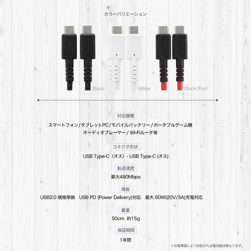 ���餫���������˶��� USB Type-C to USB Type-C�����֥� 50cm(OWL-CBKCCS5)