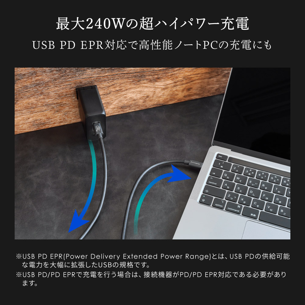��®ž�� ����80Gbps��PD240W���� USB Type-C to USB Type-C�����֥� OWL-CB80G01CC10-BK