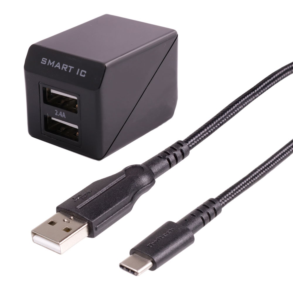 超タフUSB Type-Cケーブル付属 スマートIC搭載 AC充電器 急速充電対応