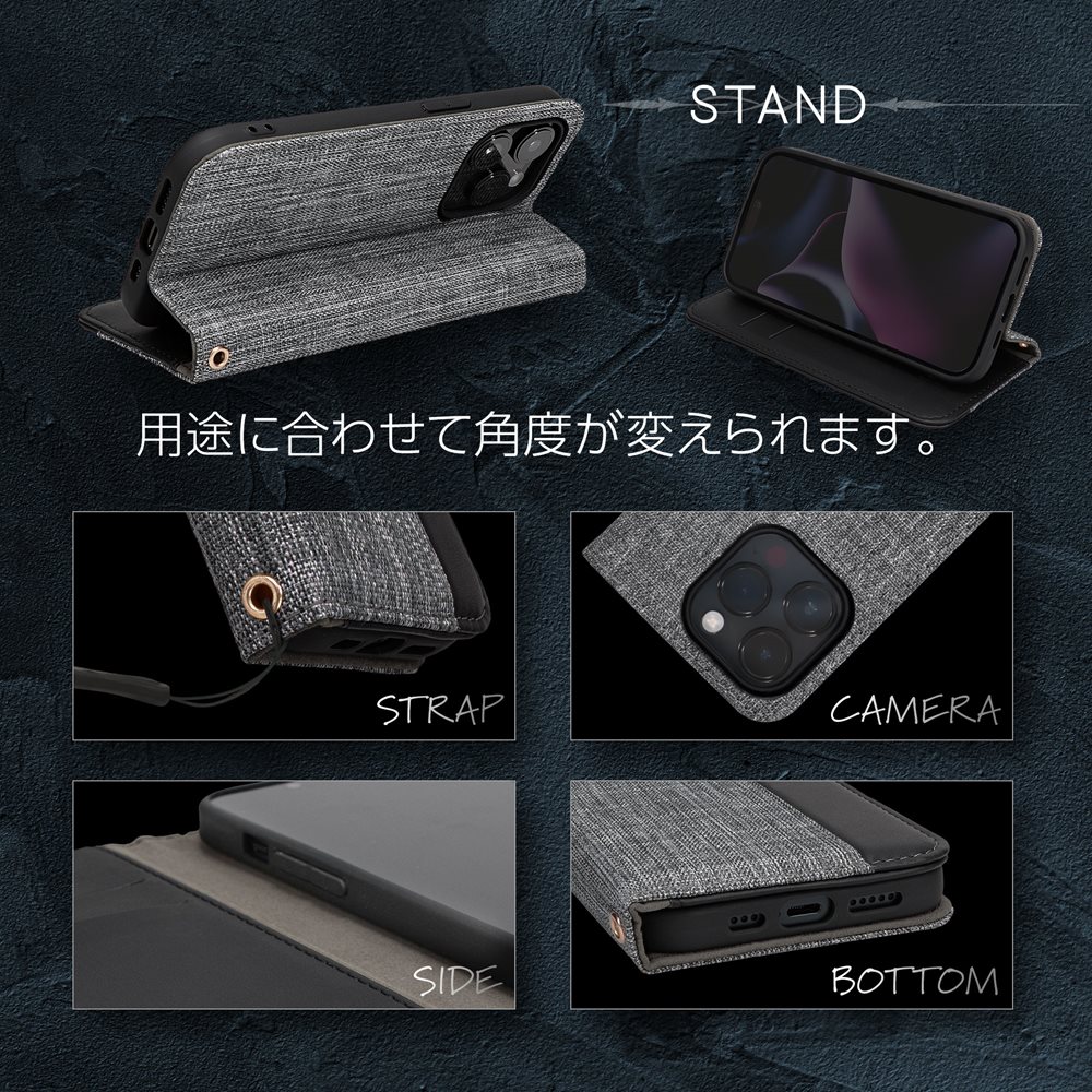 �ڥ����ȥ�åȡ�iPhone 14 Pro�� �ե��֥�å��Ǻ��PU�쥶����Ĥˤ�����ä��ǥ������Ģ�������� FLIP COVER (OWL-CVIE6103P)