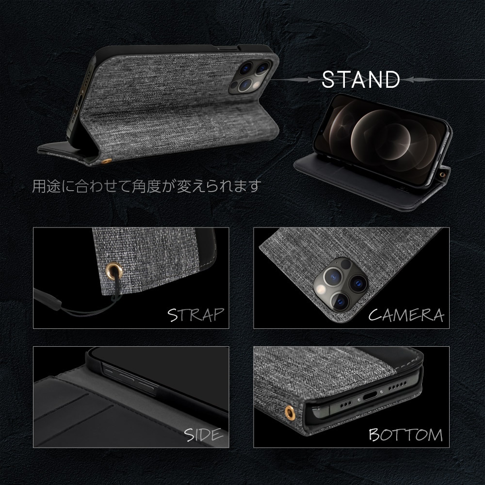 �ڥ����ȥ�åȡ�iPhone 13 Pro�� �ե��֥�å��Ǻ��PU�쥶����Ĥˤ�����ä��ǥ������Ģ�������� FLIP COVER (OWL-CVID6103P)