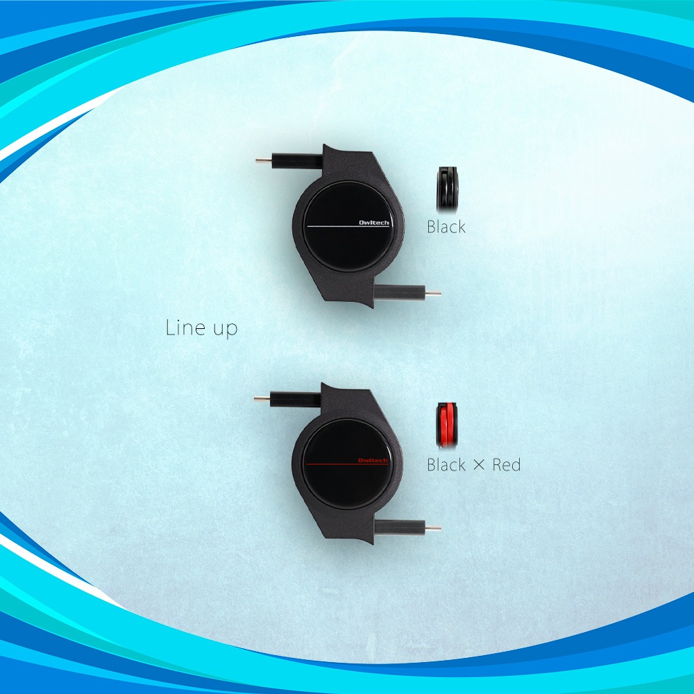 巻き取り式 超タフストロング USB Type-C to USB Type-Cケーブル 1m(OWL-CBRKCC10)