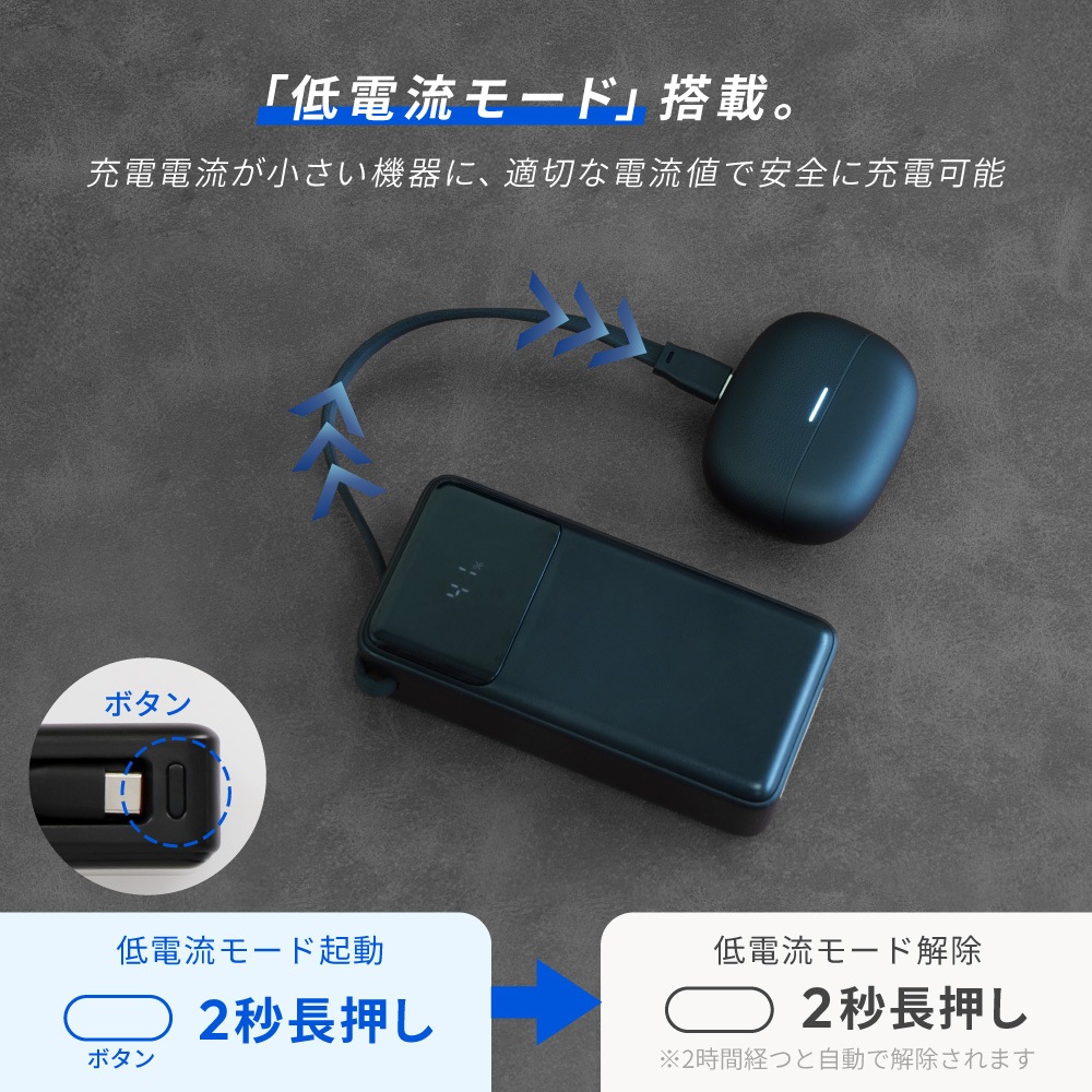 USB Type-C�����֥���η� �ǥ�����ɽ����� 10000mAh ����PD30W�б� USB Type-C������ USB Type-A���� ��Х���Хåƥ꡼ OWL-LPB10026C���꡼��