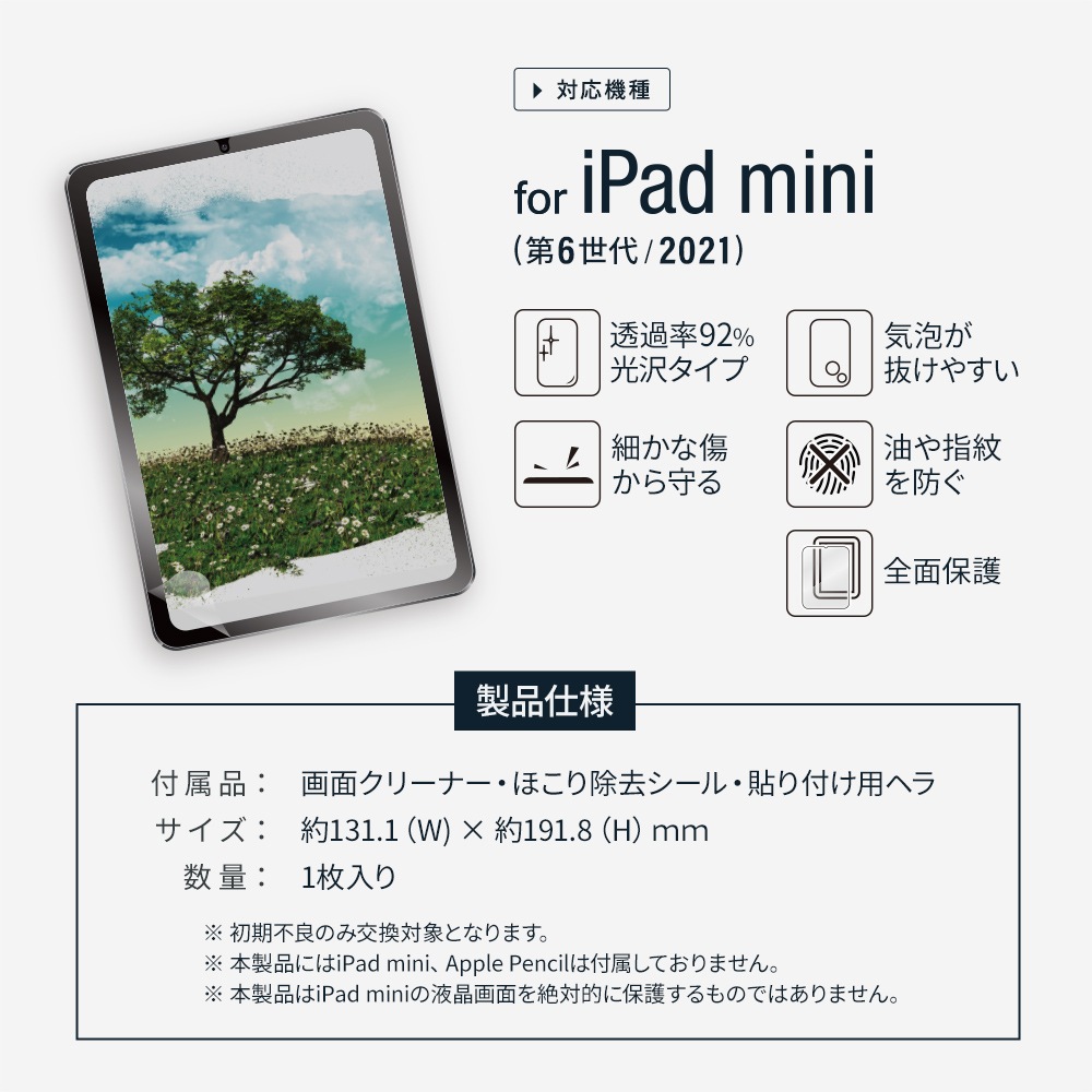 JEDirectワンタッチ貼り付けフィルム iPad 10 強化ガラスフィルム