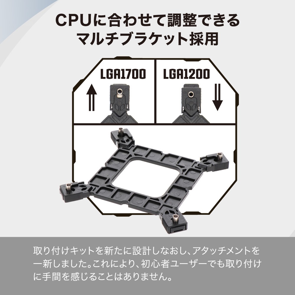 CPUソケットに合わせて調整できるバックプレート付き TDP200W対応 新DTH採用 CPUクーラー Silent Cooler V2 (OWL-SC200V2)