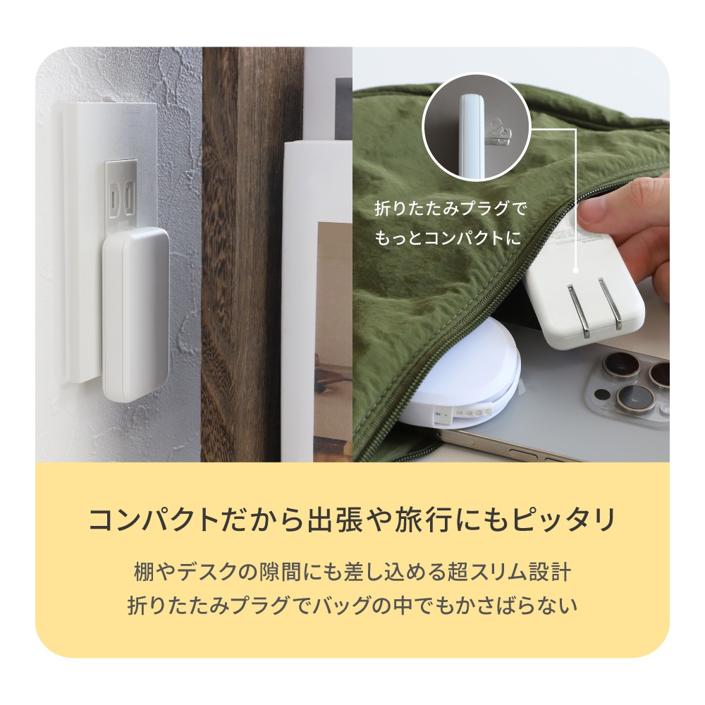 ¡ÚÈÎÏ©¸ÂÄê¡ÛÇö¤µ13mm ºÇÂçPD20W½ÐÎÏ GaNºÎÍÑ USB Type-C¡ß1 USB Type-A¡ß1 AC½¼ÅÅ´ï OEC-APD20A1C1G¥·¥ê¡¼¥º
