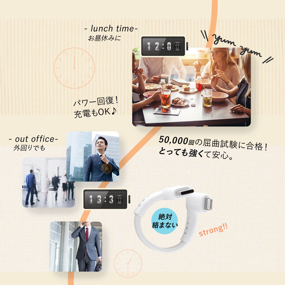 USB Type-C to Lightningケーブル L字コネクタ 10cm(OWL-CBKLTC1L)