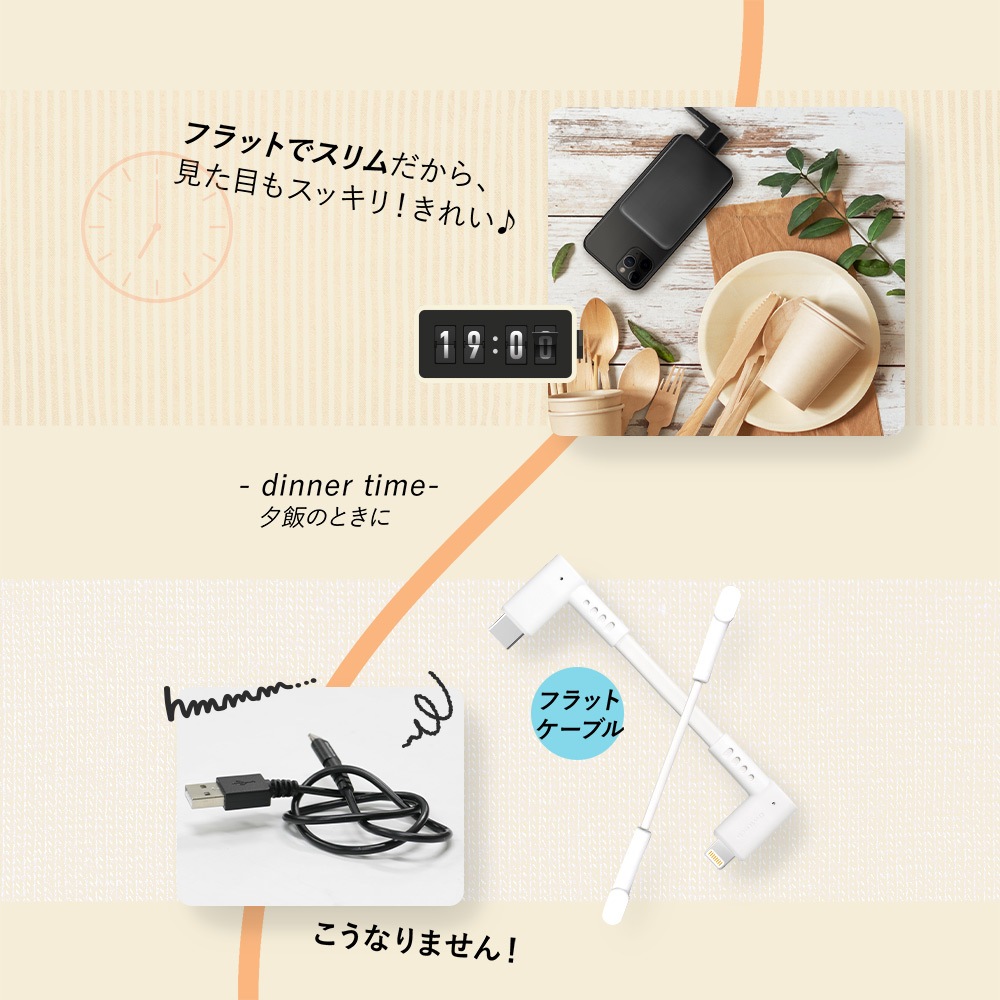 USB Type-C to Lightningケーブル L字コネクタ 10cm(OWL-CBKLTC1L)