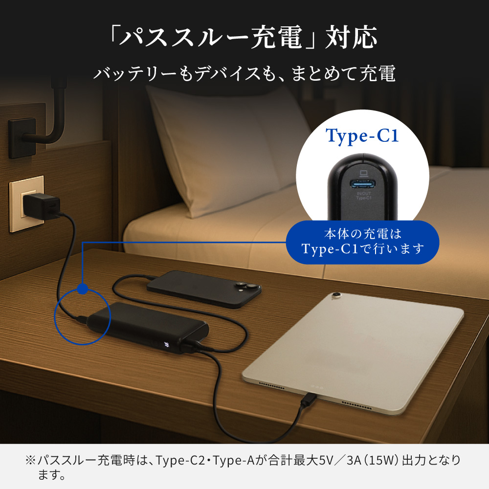 �Хåƥ꡼���̤����ͤ�ʬ���� 20000mAh PD60W�������б� USB Type-C�����ϡ�USB Type-A���� ��Х���Хåƥ꡼ OWL-LPB20017���꡼��