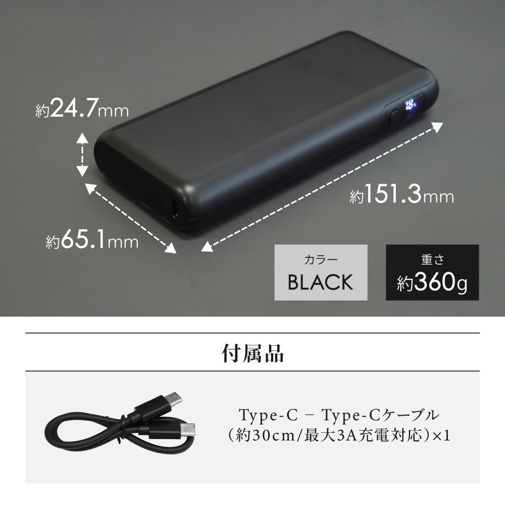 �Хåƥ꡼���̤����ͤ�ʬ���� 20000mAh PD60W�������б� USB Type-C�����ϡ�USB Type-A���� ��Х���Хåƥ꡼ OWL-LPB20017���꡼��
