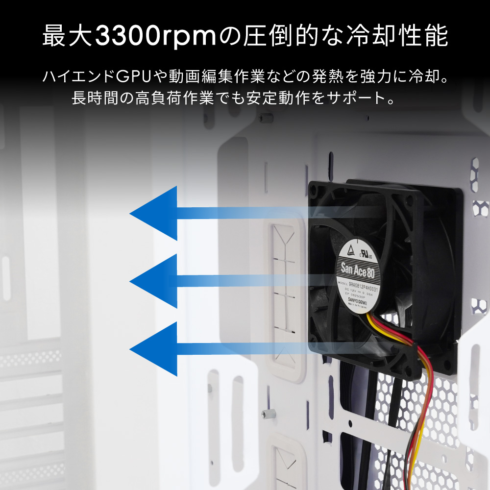 �����ŵ��� 2�ܡ���٥���󥰺��� 80mm��3300rpm �������ե��� SF8-PWM