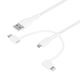 耐屈曲12万回 最大2.4A充電/データ転送対応 Type-A to microUSB/Type-C/Lightning 3in1 超タフケーブル OWL-CBA6ABMシリーズ