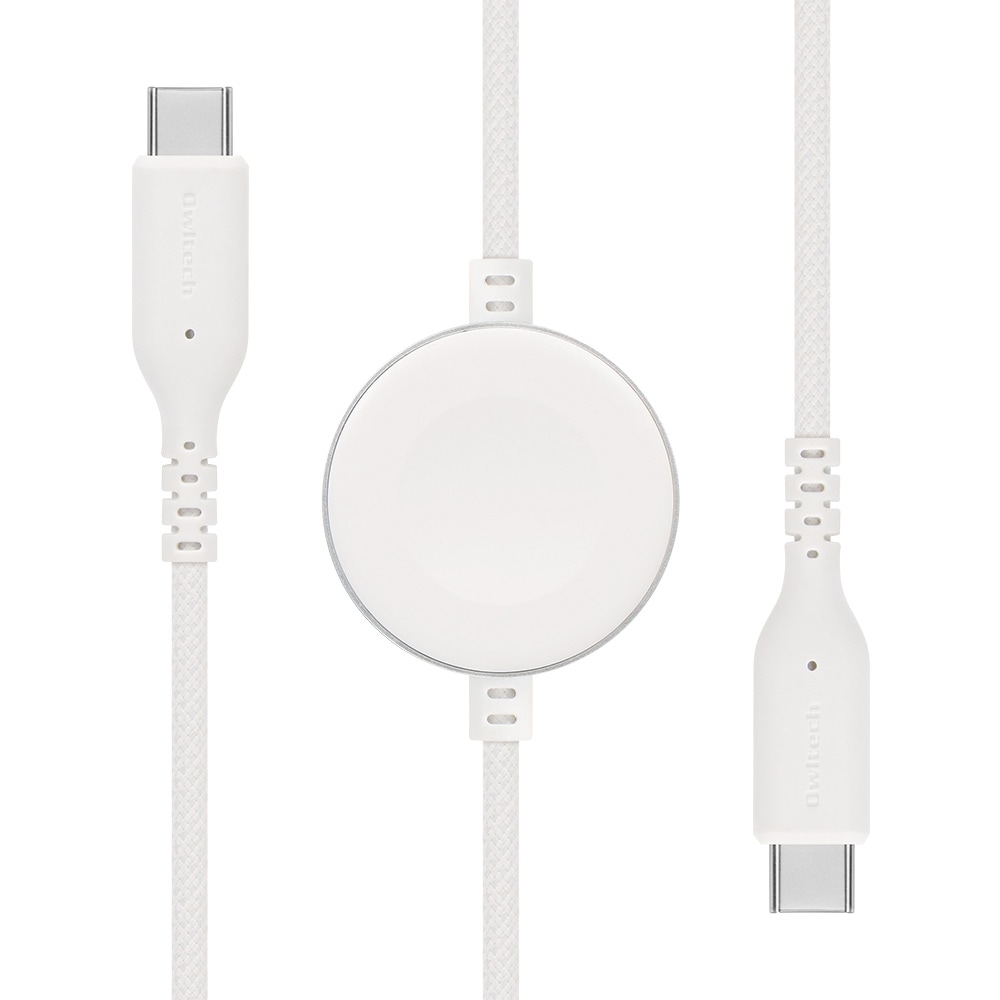 USB PD60W対応 Apple Watch用 USB Type-Cケーブル一体型ワイヤレス充電器 OWL-MW08シリーズ