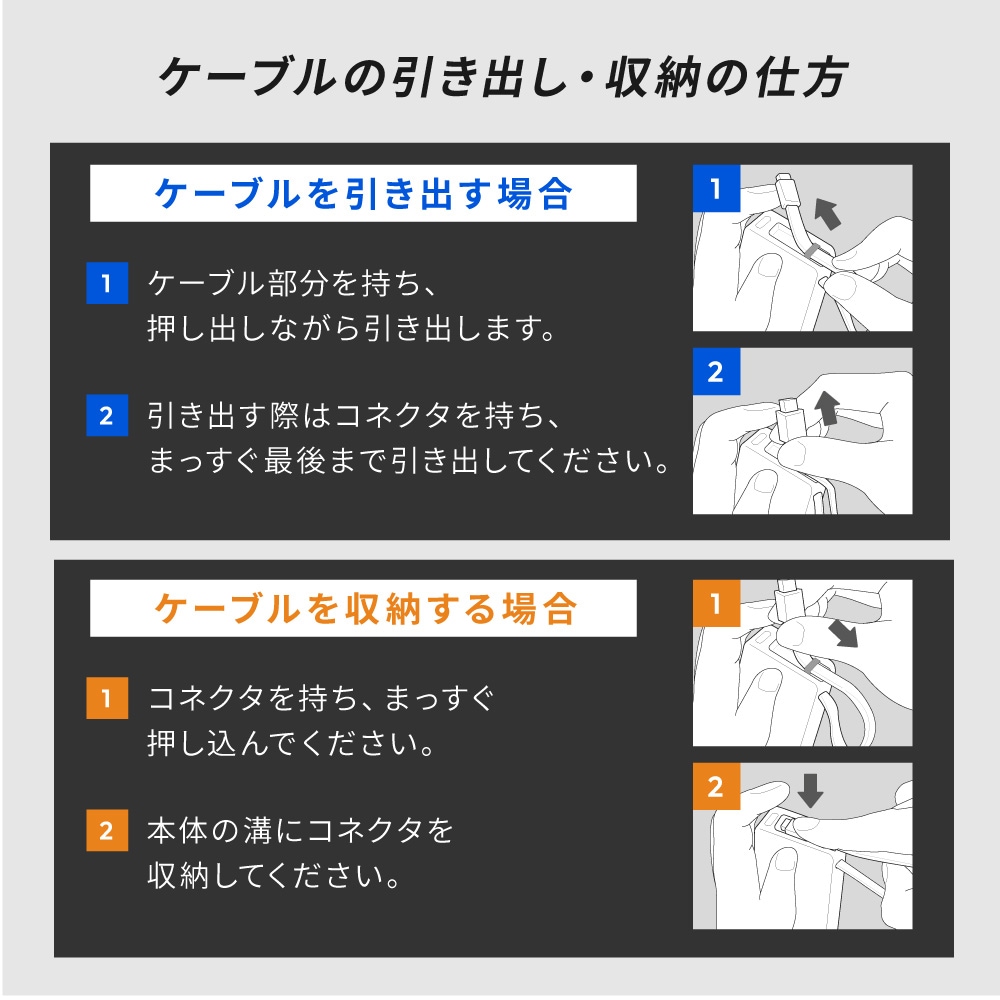【アウトレット】USB Type-Cケーブル一体型 デジタル表示搭載 10000mAh 最大PD30W対応 USB Type-C入出力 USB Type-A出力 モバイルバッテリー OWL-LPB10026Cシリーズ