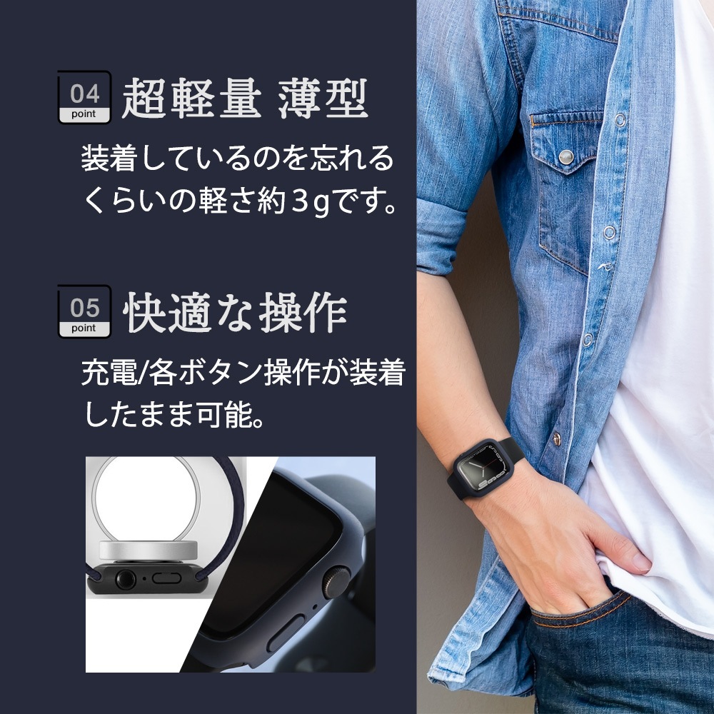 Apple Watch 饹եη ݸ ALL IN ONE GLASS CASE 40mm 44mm (OWL-AWBCV04)