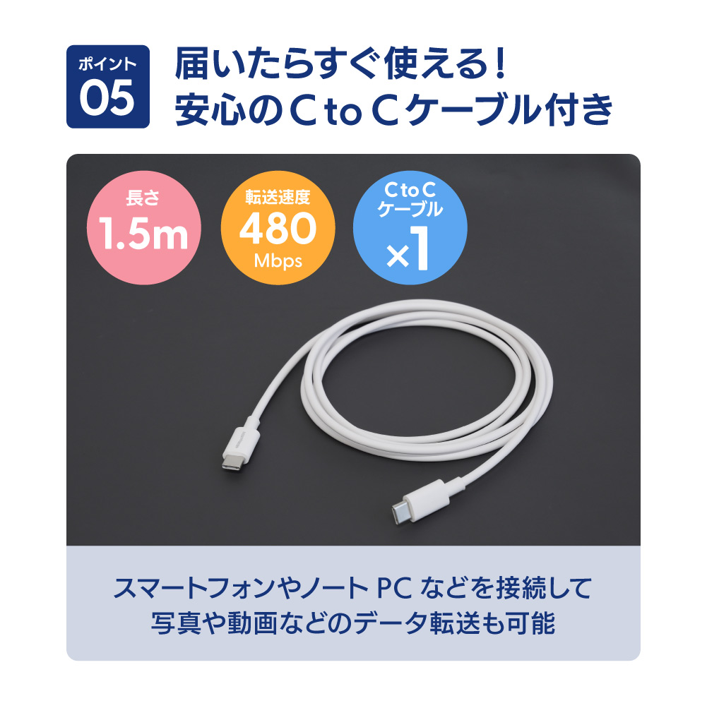 USB Type-C�����֥���° ����PD20W���� GaN���� USB Type-C��1 USB Type-A��1 AC���Ŵ� OWL-APDJ20DCC15-WH