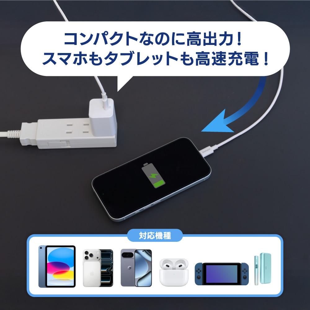 USB Type-C�����֥���° ����PD30W���� GaN���� USB Type-C��1 AC���Ŵ� OWL-APDJ30CC15-WH