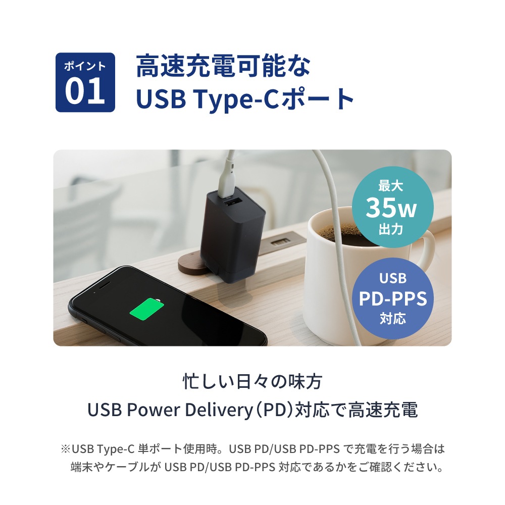 ����PD35W���� USB Type-C��1 USB Type-A��1 AC���Ŵ� OWL-APD35C1A1