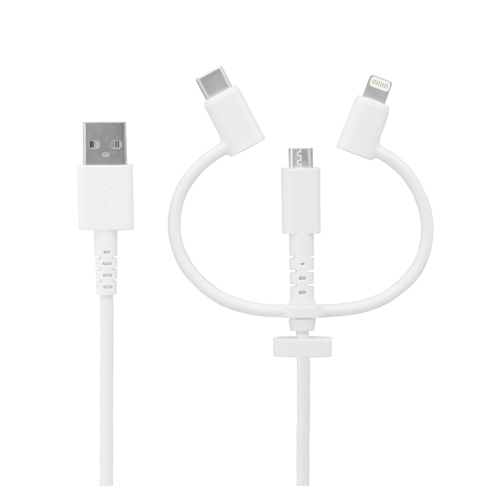 3 in 1Ķեȥ󥰥֥ LightningType-Cץդ Type-A to microUSB 1m(OWL-CBKMLCR10)