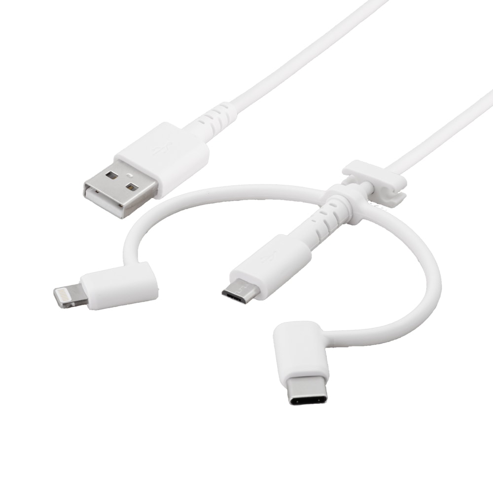 3 in 1Ķեȥ󥰥֥ LightningType-Cץդ Type-A to microUSB 1m(OWL-CBKMLCR10)