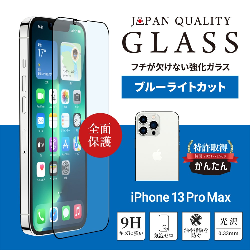 iPhone 13 Pro Maxб (6.7) Žߥ 󤿤3ƥåŽդåդ ݸ 饹 ֥롼饤ȥå(OWL-GSID67F-BC)