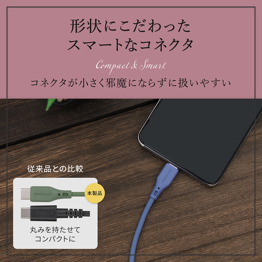 륭åǤޤˤ USB Type-A to USB Type-C եȥꥳ󥱡֥ 1mOWL-CBSAC10