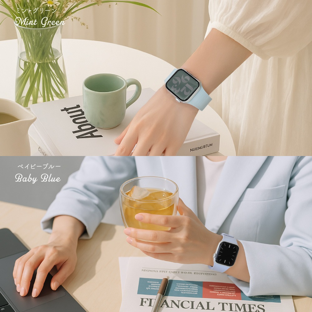 Apple Watch��38��40��41��42mm���� �ޥ��ͥƥ��å����ꥳ��Х�� Mignonne�ʥߥ˥��� OWL-AWBSMIN07