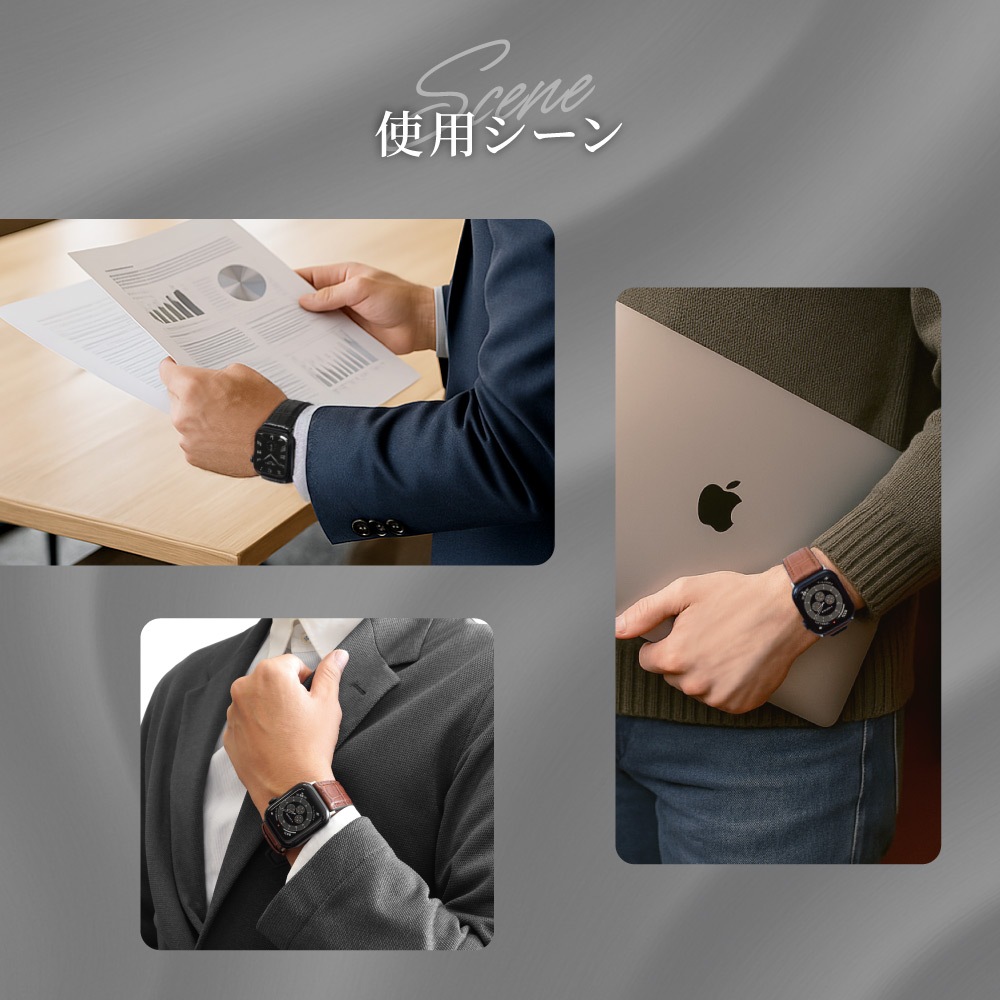 Apple Watch¡Ê42¡¿44¡¿45¡¿46¡¿49mm¡ËÍÑ ¥¯¥í¥³¥À¥¤¥ë¥ì¥¶¡¼¥Ð¥ó¥É VORGAL¡Ê¥ô¥©¥ë¥¬¡¼¥ë¡Ë OWL-AWBLVRG02