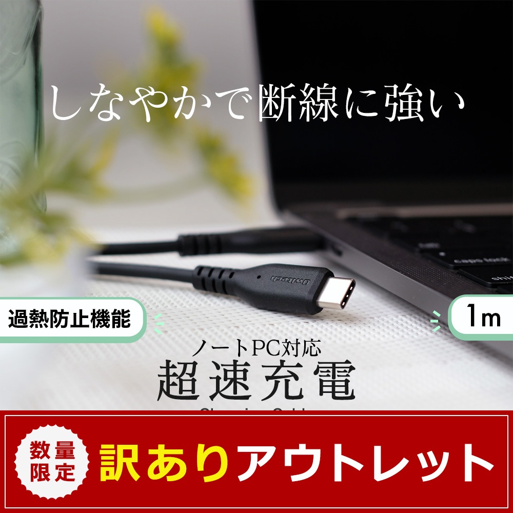 �ڥ����ȥ�åȡۤ��餫���������˶��� USB2.0 Type-C to C �����֥� 1m PD100W�б� eMarker��Mini-Breaker��� (OWL-CBKGBCC10)