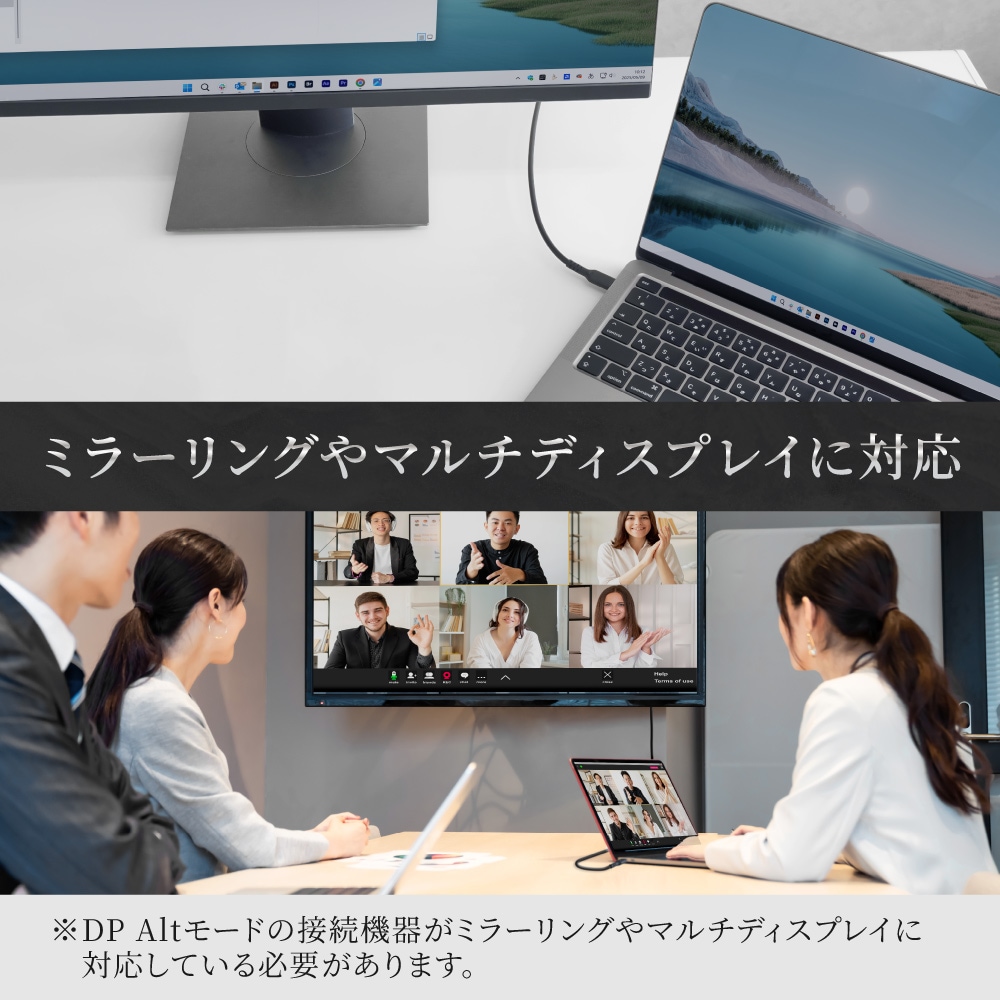 Type-C���ޥۤ�����̤ǴѤ� �ߥ顼��󥰡��ޥ���ǥ����ץ쥤�б� 4K��60Hz�б� USB Type-C to HDMI Type-A�����֥� 2.5m OWL-CBCMHD0125-BK