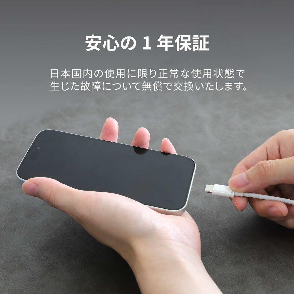 �Ѷ���1���� PD60W���š��ǡ���ž�� USB Type-C to USB Type-C �֥쥤�ǥåɥ����֥� 200cm OWL-CBN1CC20