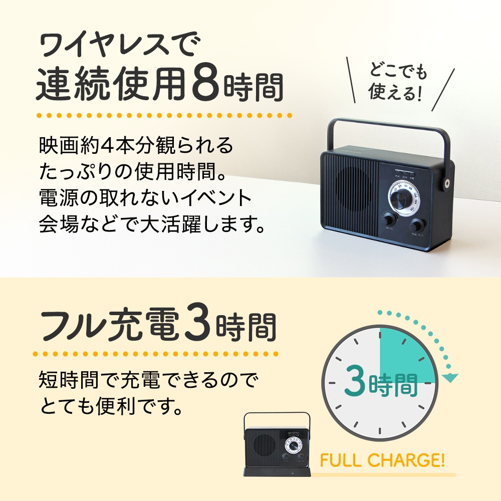 テレビの音を手元で聴ける 簡単操作のテレビ用ワイヤレススピーカー