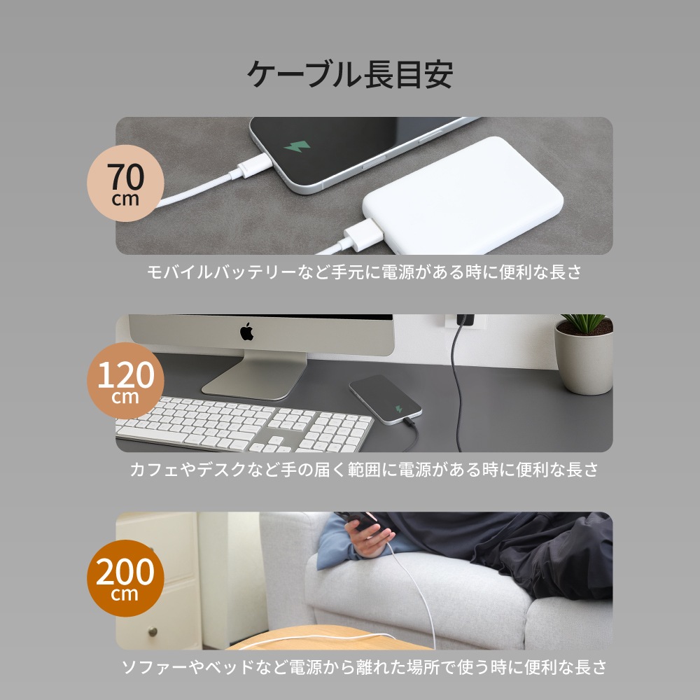 �Ѷ���1���� ��®����3A���š��ǡ���ž�� USB Type-A to USB Type-C �֥쥤�ǥåɥ����֥� 200cm OWL-CBN1AC20