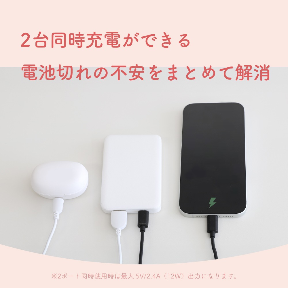 5000mAh ºÇÂç12WÆþ½ÐÎÏÂбþ USB Type-CÆþ½ÐÎÏ¡¿USB Type-A½ÐÎÏ ¥â¥Ð¥¤¥ë¥Ð¥Ã¥Æ¥ê¡¼ OWL-LPB5028