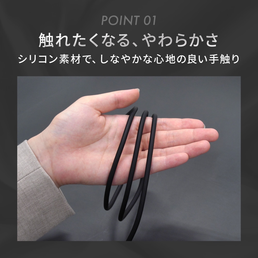 耐屈曲5万回以上 PD EPR 240W充電/データ転送 USB Type-C to USB Type-C シリコンケーブル 3m OWL-CBGCC30