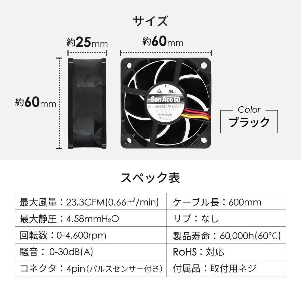 �����ŵ��� 2�ܡ���٥���󥰺��� 60mm��4600rpm �������ե��� SF6-PWM