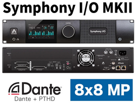 Apogee Symphony I/O MKII Dante Chassis with 8x8 Analog I/O + 8 Mic Pre Amps + 8x8 AES/OP I/O (Single slot populated)