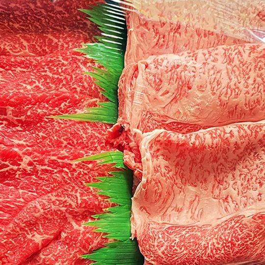 お歳暮にも最適！《京都》【京の肉】京都府産黒毛和牛－　上霜降り250g・赤身250g食べ比べセット（すき焼き・しゃぶしゃぶ用）