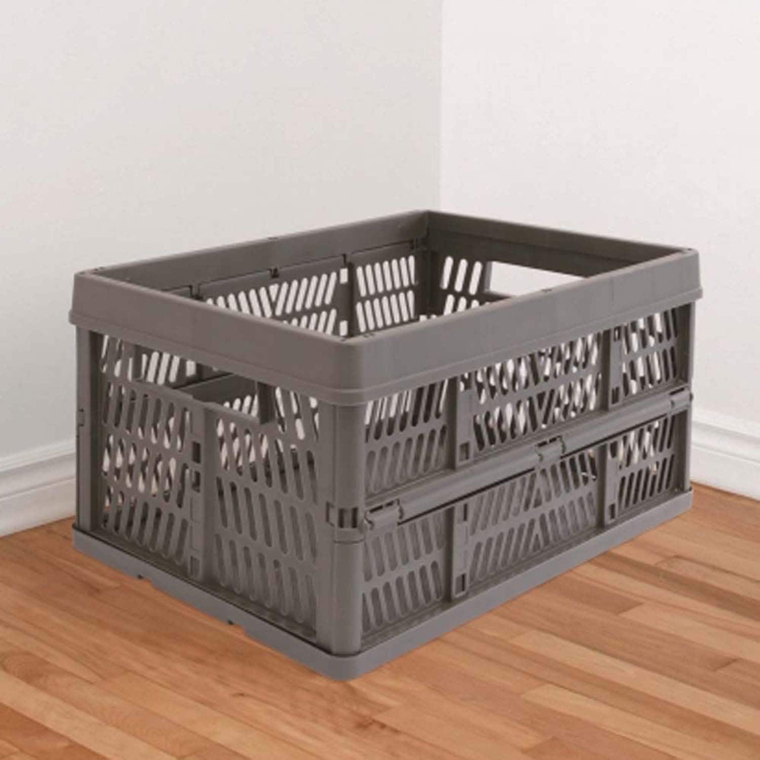 LIFELEX 折りたたみコンテナ グレー KO14-9172　直送