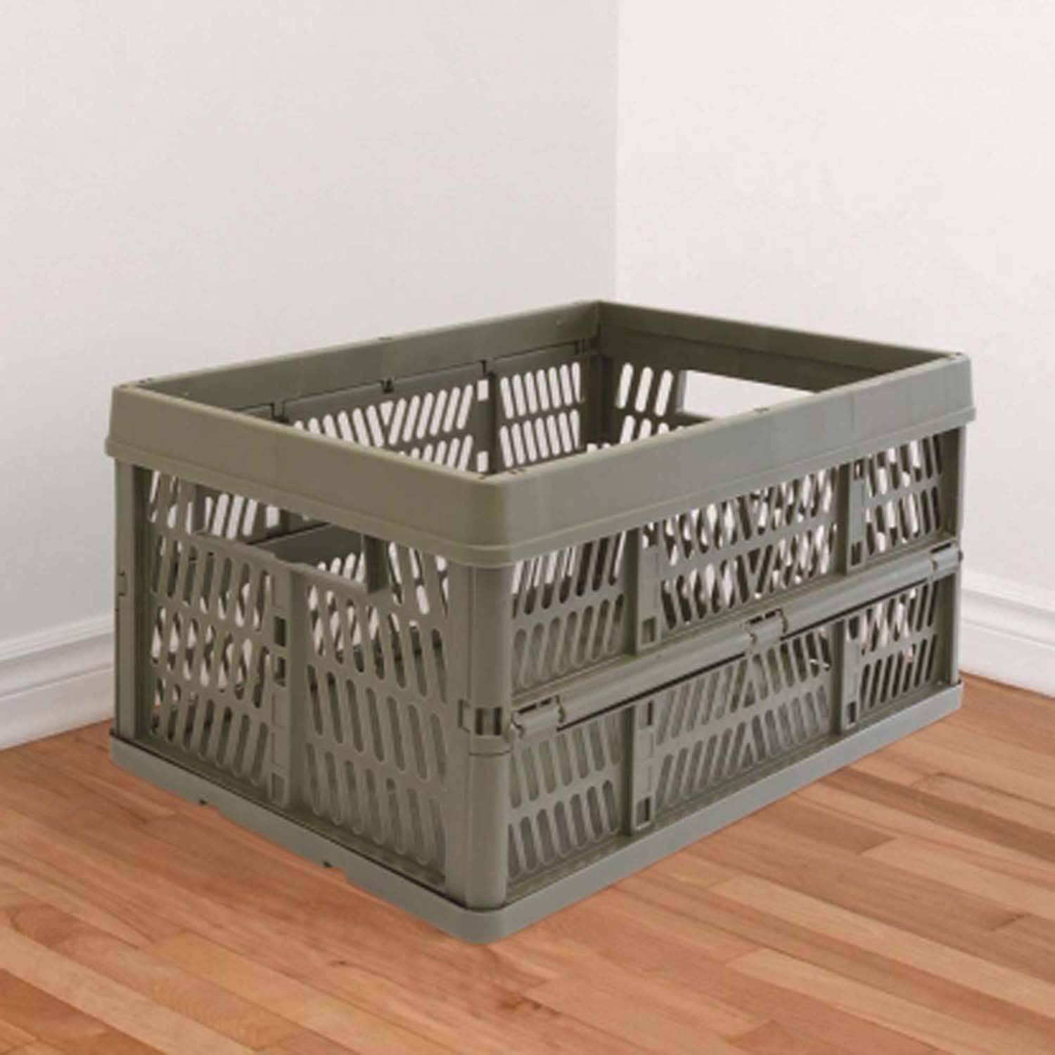 LIFELEX 折りたたみコンテナ カーキ KO14-9165　直送