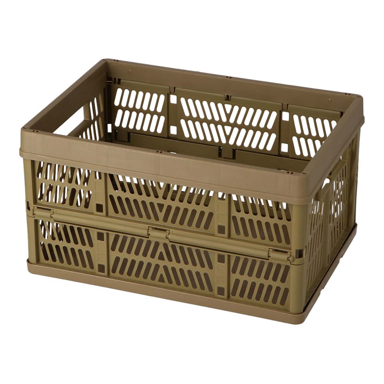 LIFELEX 折りたたみコンテナ ベージュ KO14-9196　直送