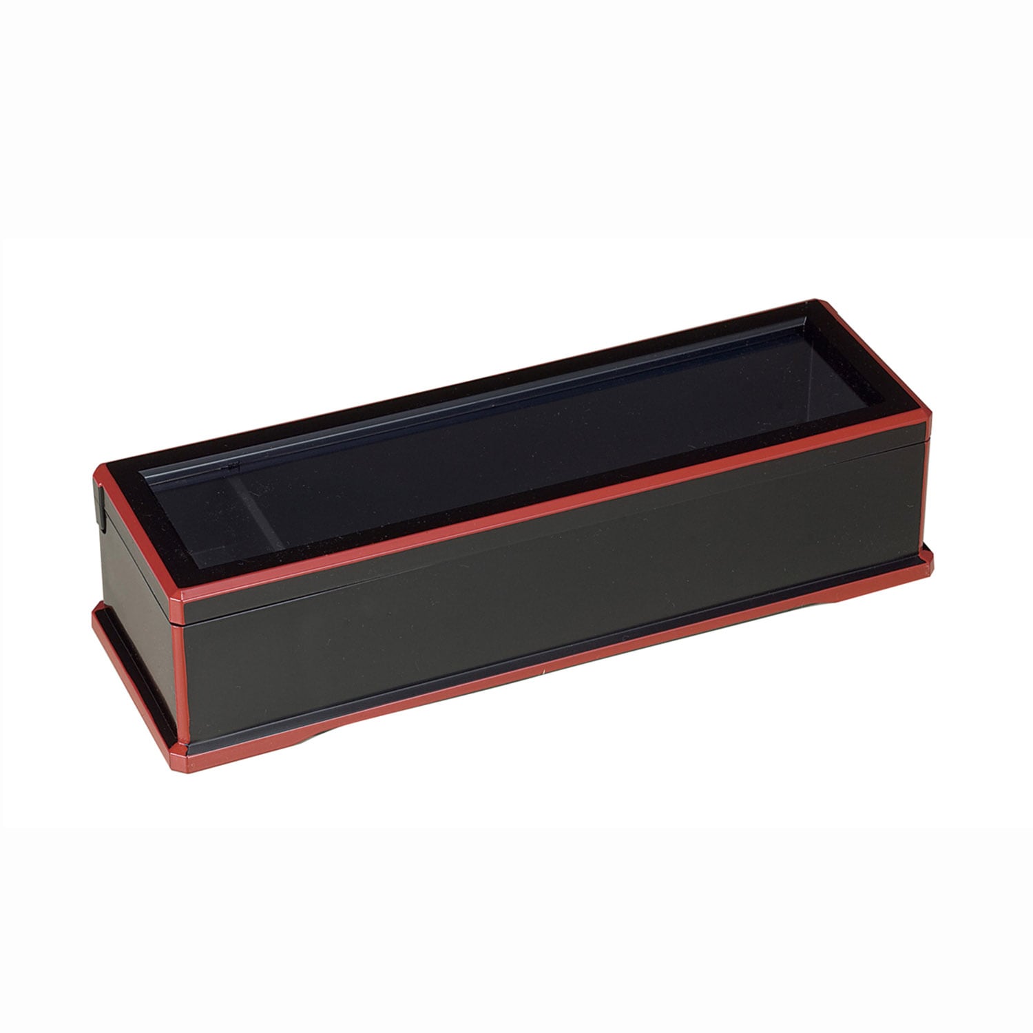 ABS 箸箱 黒渕朱(楊枝入付)24cm　直送