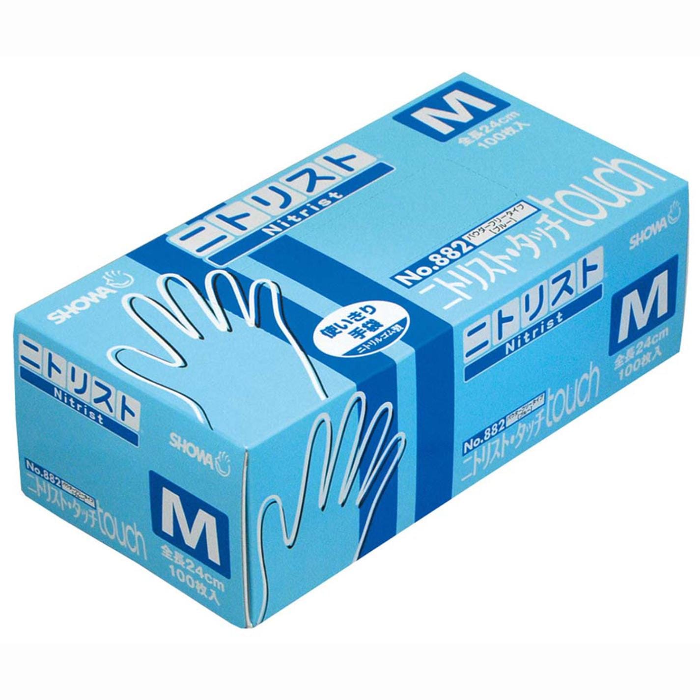 ショーワ ニトリル手袋 ニトリスト・タッチ No.882(100枚入)M　直送